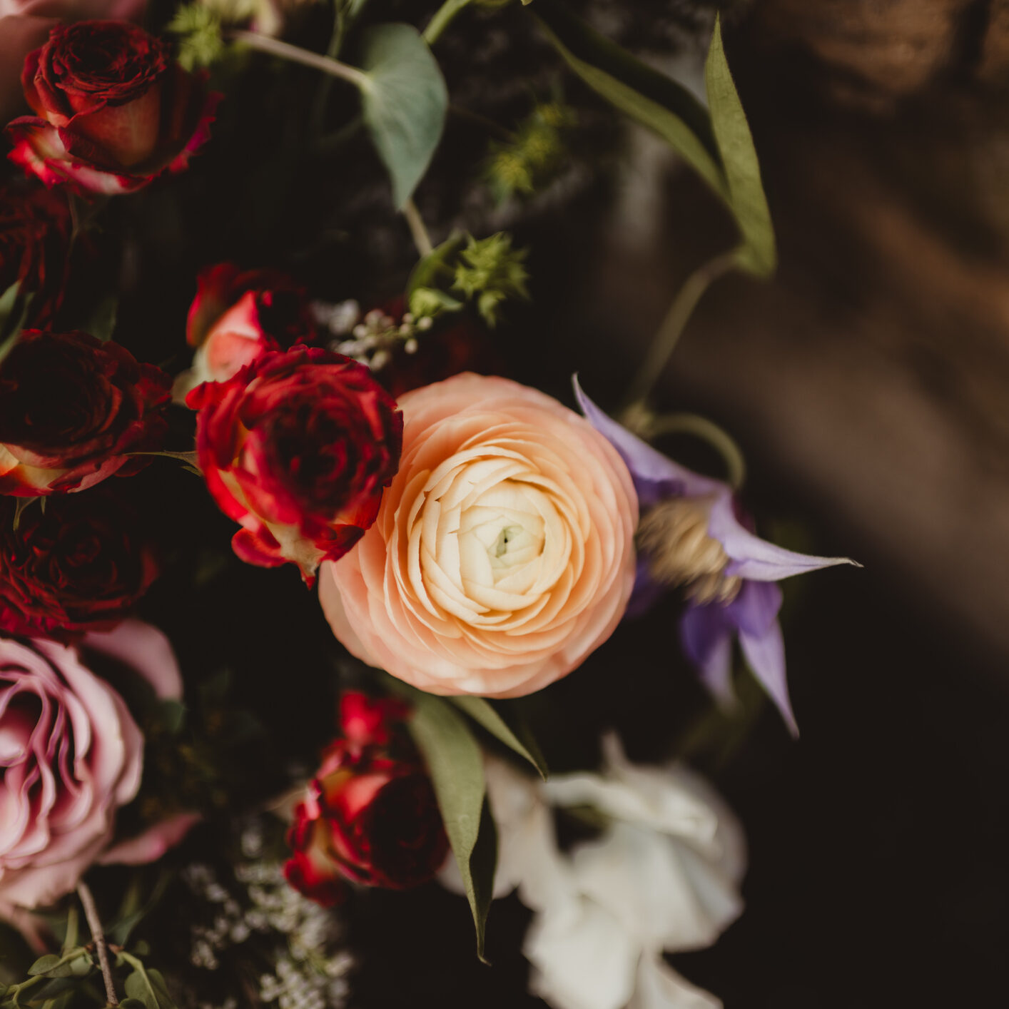 Wedding flowers with copy space